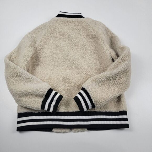 Urban Outfitters BDG Sherpa Bomber Full Zip Jacket Womens sz S-P Cream BlCk - Picture 9 of 11